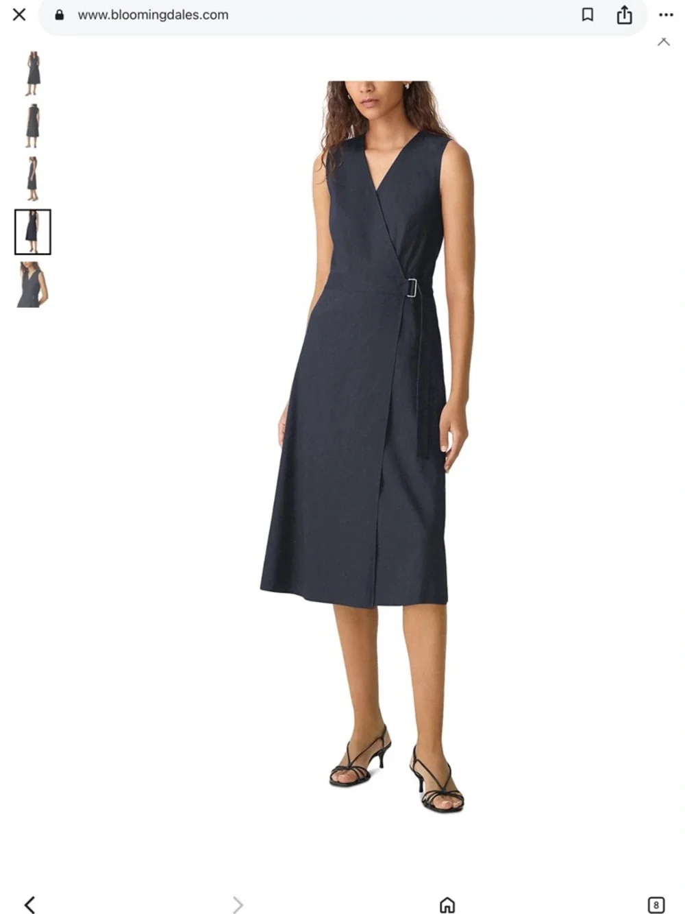 Theory Caliver 2 SL A-Line Wrap Dress Dark Navy Size 6 NWT - Picture 5 of 14